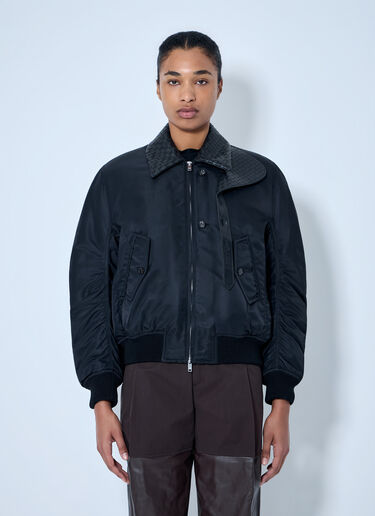 LN-CC® - Bottega Veneta: Quilted Collar Bomber Jacket - Black Bottega Veneta Quilted Collar Bomber Jacket Black bov0264047