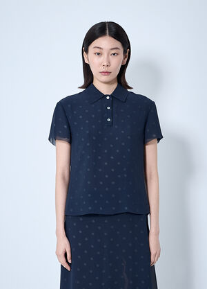 Pleats Please Issey Miyake Mesh Layered Top Black plp0260017