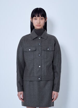 Max Mara Wool Twill Jacket Grey max0266223