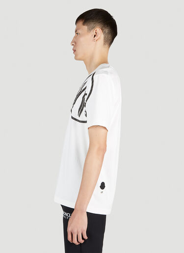 6 Moncler 1017 ALYX SM 로고 프린트 티셔츠 화이트 mal0351002
