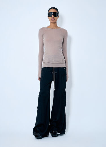 Rick Owens Rib Long Sleeve T-Shirt Beige ric0259003