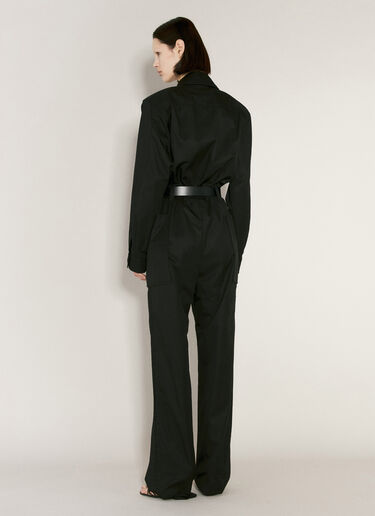 Saint Laurent Cotton Twill Jumpsuit Black sla0256004