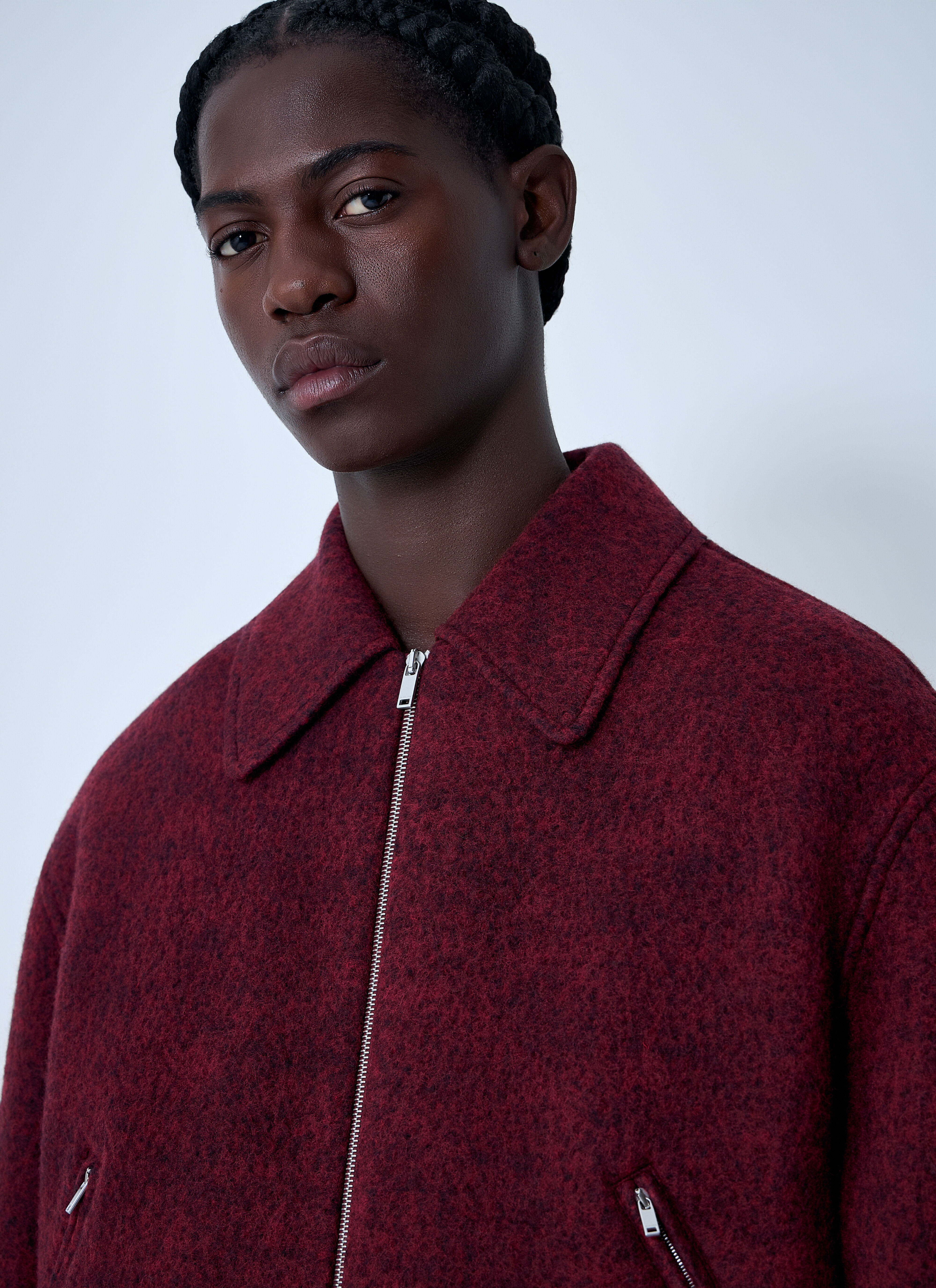 Jil Sander Men's' Wool-Blend Bomber Jacket in Red | LN-CC®