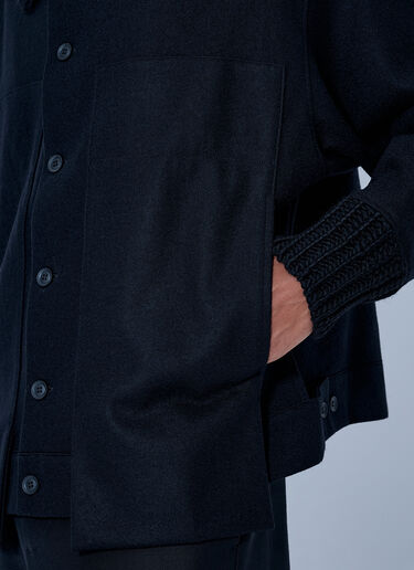 LN-CC® - Yohji Yamamoto: Rib Detail Blouson - Black Yohji Yamamoto Rib Detail Blouson Black yoy0165010