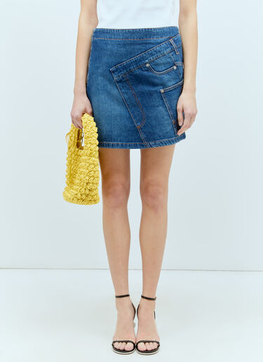 JW Anderson Twisted Mini Skirt Blue jwa0255007