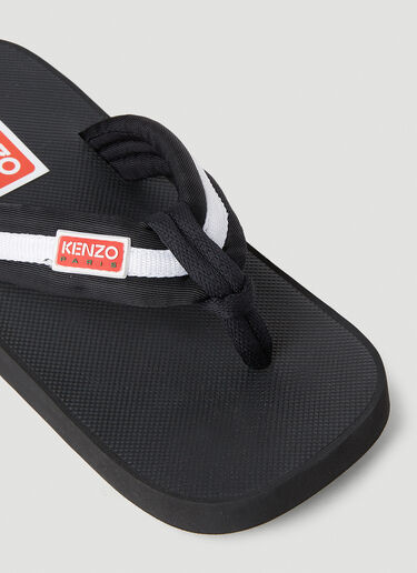 Kenzo Logo Patch Flip Flops Black knz0252049