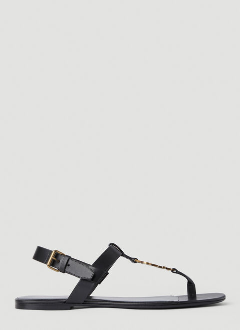 Saint Laurent Cassandra Logo Sandals Black sla0154027