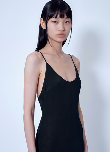 LN-CC® - Saint Laurent: Cassandre Chain Backless Dress - Black Saint Laurent Cassandre Chain Backless Dress Black sla0265009