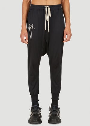 Rick Owens x Champion Prisoner Dropped Crotch Track Pants Black roc0148016