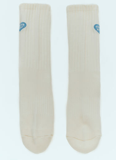 Human Made Logo Embroidery Pile Socks White hmd0156033