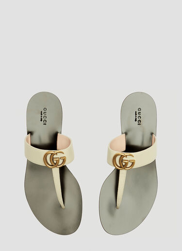 Gucci GG Logo Thong Sandal White guc0231060