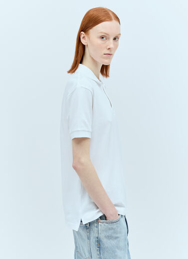Comme Des Garçons PLAY 로고 패치 폴로 셔츠 화이트 cpl0355004
