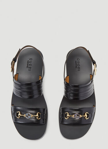Gucci G-Hero Horsebit Sandals Black guc0140005