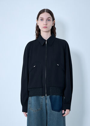 Maison Margiela Zip-Front Wool-Blend Jacket Black mla0264001