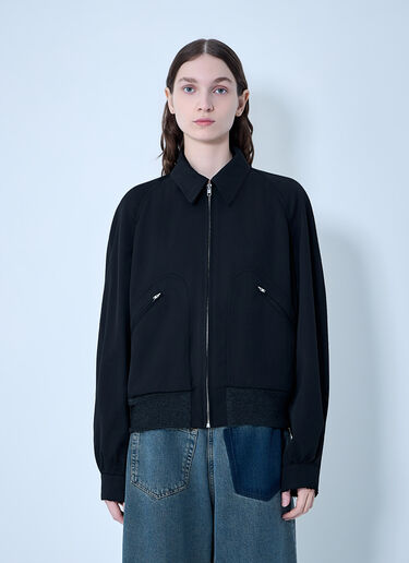 Maison Margiela Zip-Front Wool-Blend Jacket Black mla0264001