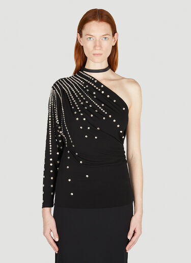 Gucci Embellished One Shoulder Top Black guc0251292