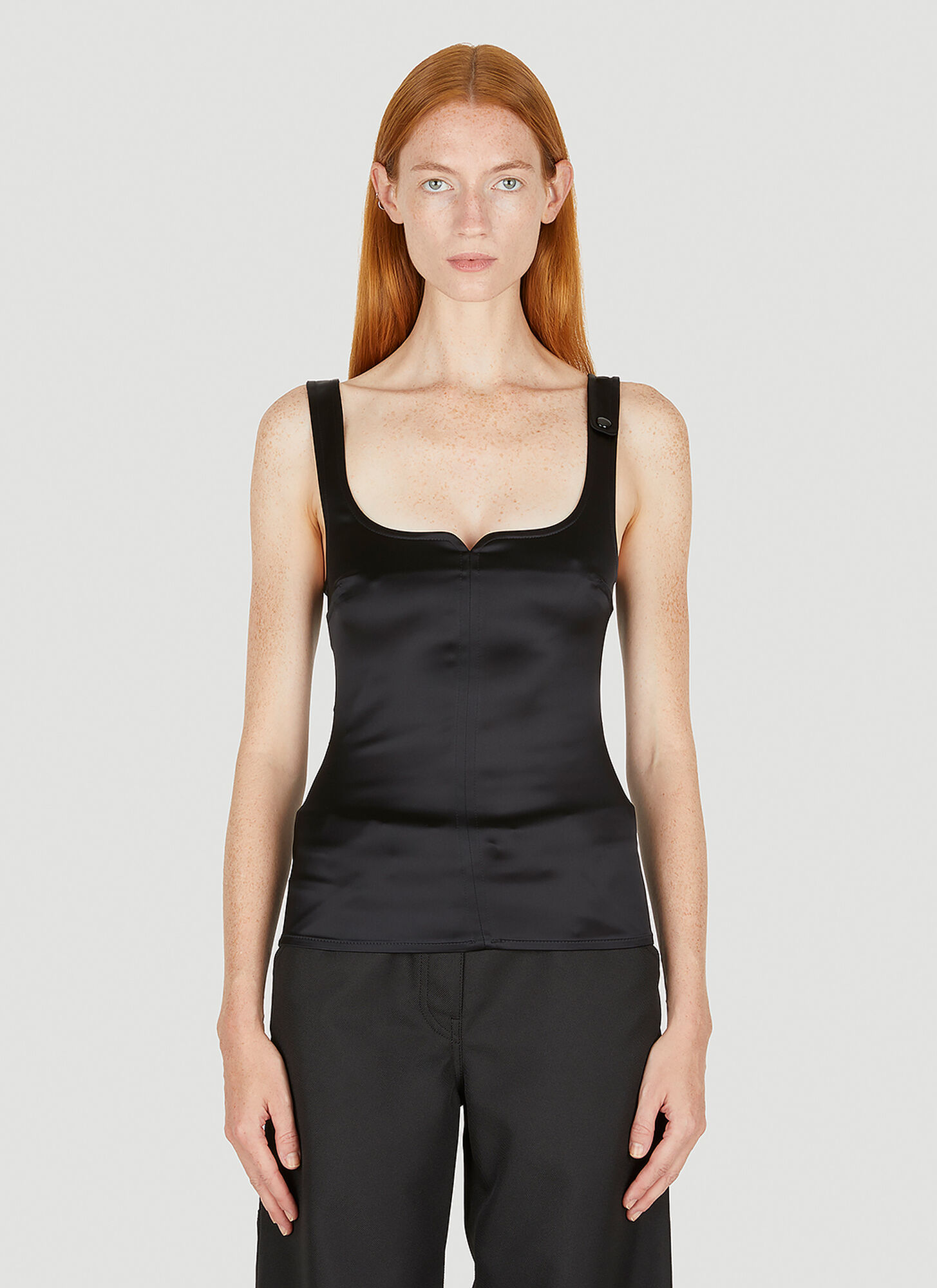 Shop Courrèges Satin Square Top