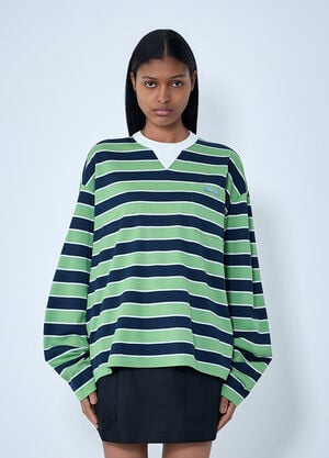 Prada Striped Long Sleeve Top Blue pra0264037