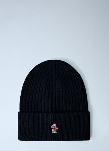 Logo Motif Beanie Hat Moncler Grenoble Logo Motif Beanie Hat Black mog0162016