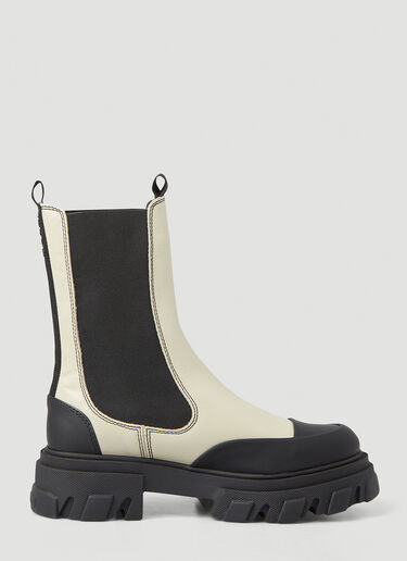 GANNI Mid-Calf Chelsea Boots Cream gan0246092
