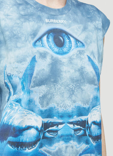 Burberry Shark-Print Sleeveless Top Blue bur0244032