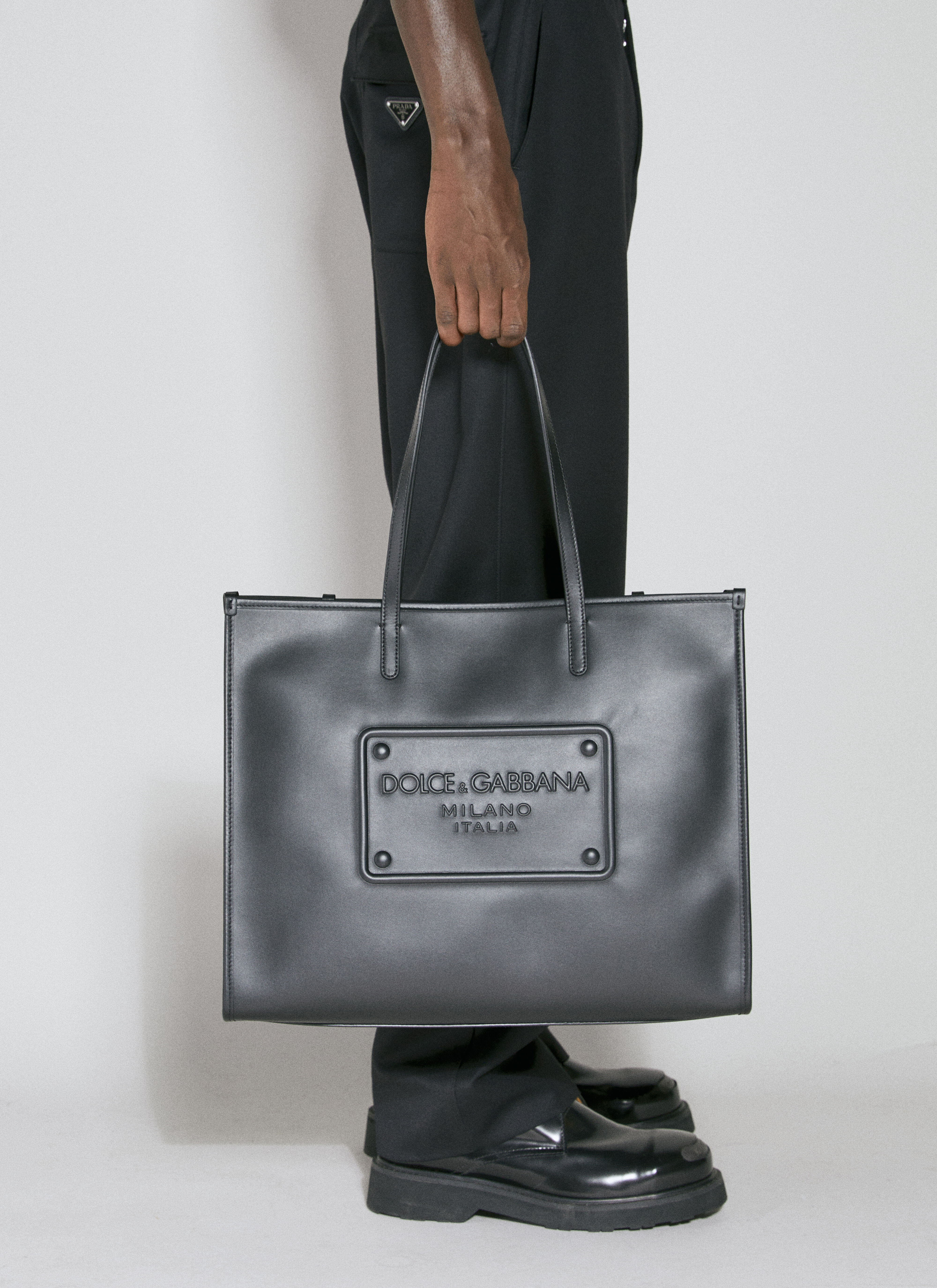 Dolce & Gabbana Embossed Logo Tote Bag Black dol0153006