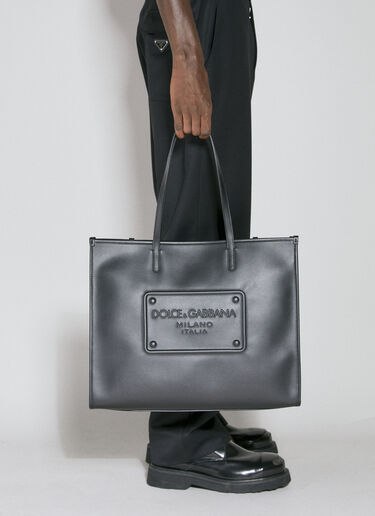 Dolce & Gabbana 凸纹徽标托特包 黑 dol0153015