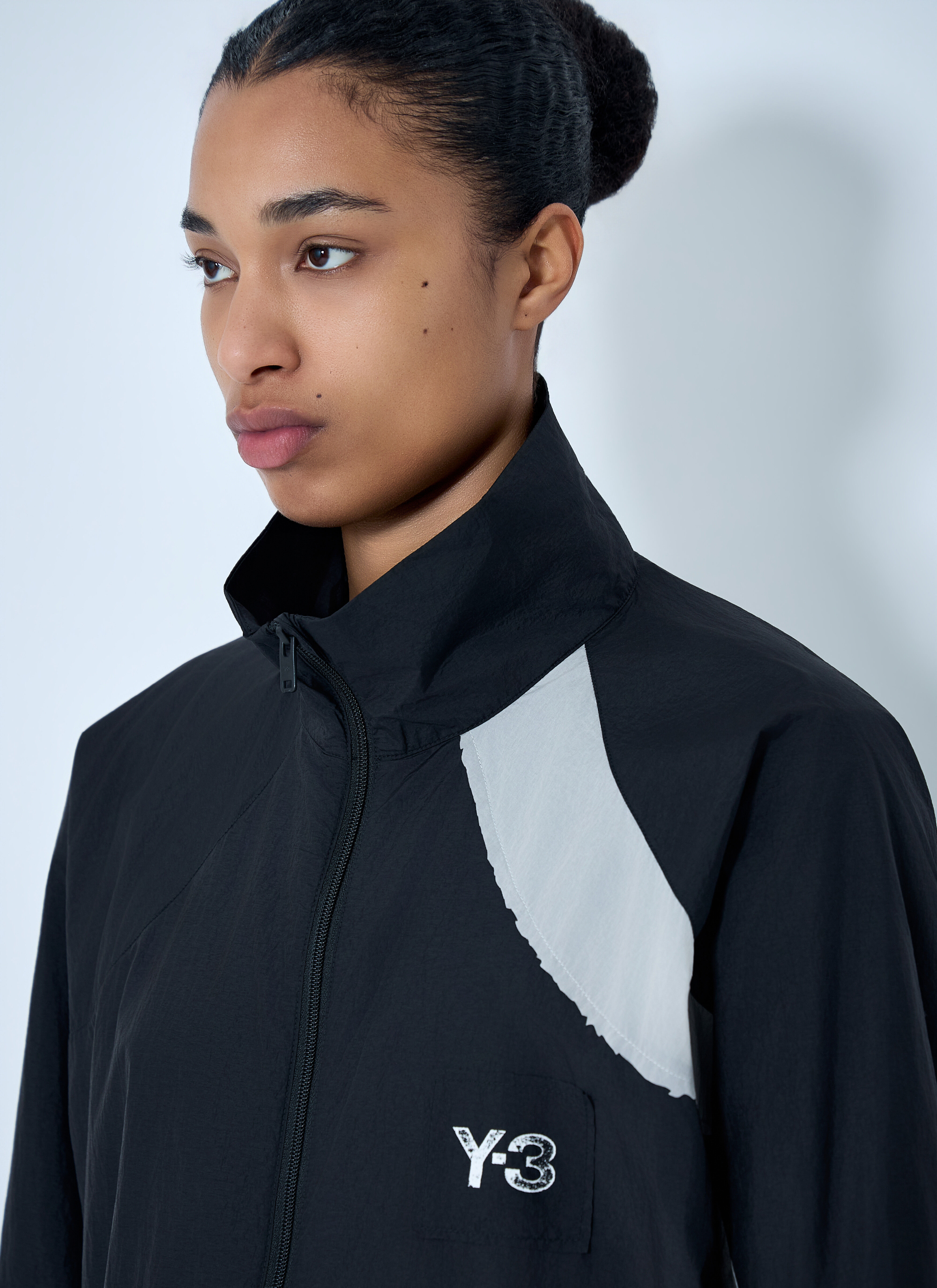 Y-3 レディース ロウエッジ 3 ストライプ ナイロンシェルジャケット の
