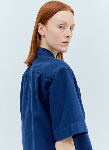 Max Mara 캔버스 반팔 셔츠 블루 max0256070