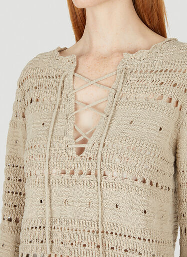 TheOpen Product Wide Sleeve Lattice Sweater Beige top0248012