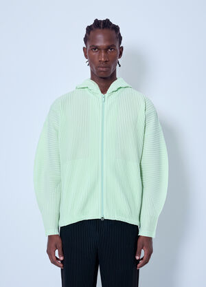 Homme Plissé Issey Miyake July Zip-Up Hoodie Green hmp0166014