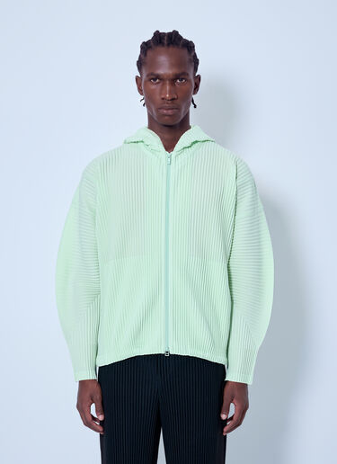 LN-CC® - Homme Plissé Issey Miyake: July Zip-Up Hoodie - Green Homme Plissé Issey Miyake July Zip-Up Hoodie Green hmp0166014