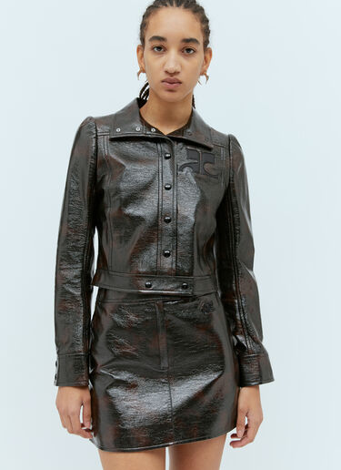 Iconic Vinyl Jacket Courrèges Iconic Vinyl Jacket Brown cou0253018