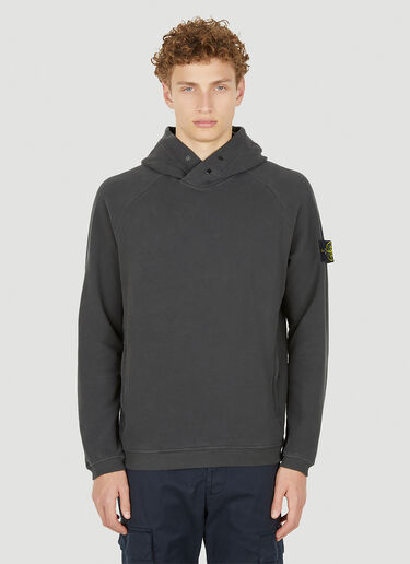 Stone Island 컴퍼스 패치 후드 스웨트셔츠 그레이 sto0150130