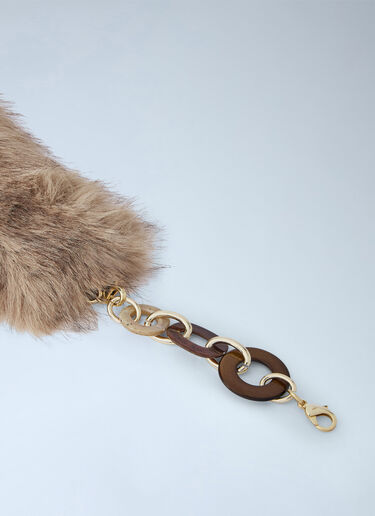 LN-CC® - Max Mara: Faux Fur Collar with Chain Links - Yellow Max Mara Faux Fur Collar with Chain Links Yellow max0266167