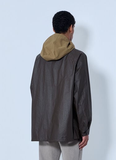 Lemaire Hooded Waxed Jacket Brown lem0164003