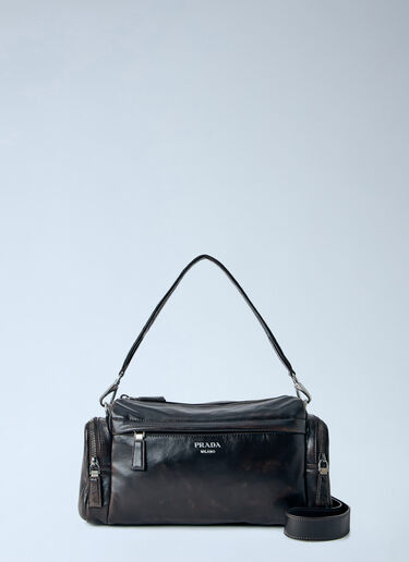 Prada 做旧纳帕皮革肩包 棕色 pra0165004