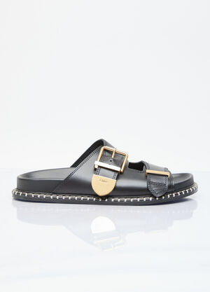 Alexander Wang Rebecca Leather Slides Black awg0258014