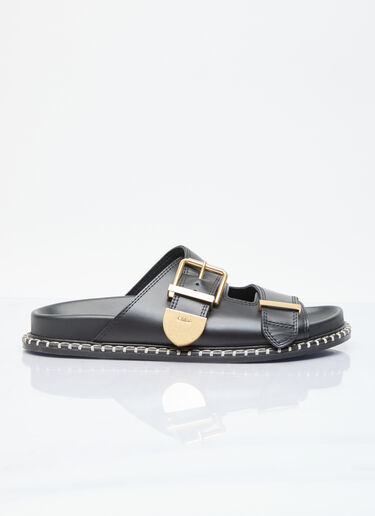 Chloé Rebecca Leather Slides Black chl0255027