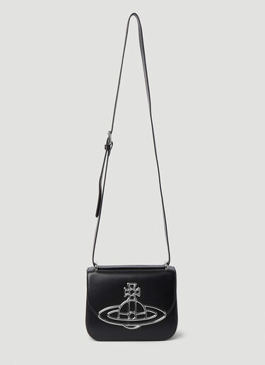 Vivienne Westwood Linda 星环铭牌单肩包 黑色 vvw0251039