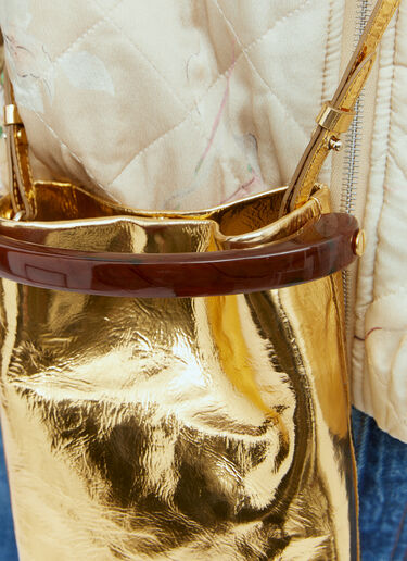 Dries Van Noten 크리스프 스몰 가죽 핸드백 골드 dvn0254046