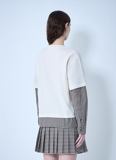 Moncler Layered Check T-Shirt White mon0264028