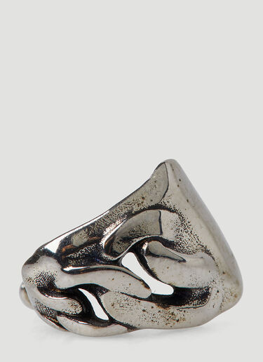 Alexander McQueen Molten Chain Ear Cuff Silver amq0148058