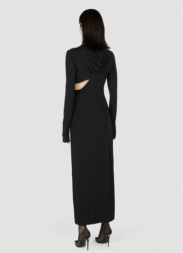 Versace Slashed Hooded Maxi Dress Black vrs0252004
