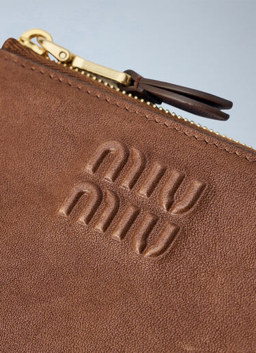 LN-CC® - Miu Miu: Oak Nappa Leather Envelope Card Holder - Brown Miu Miu Oak Nappa Leather Envelope Card Holder Brown miu0266039