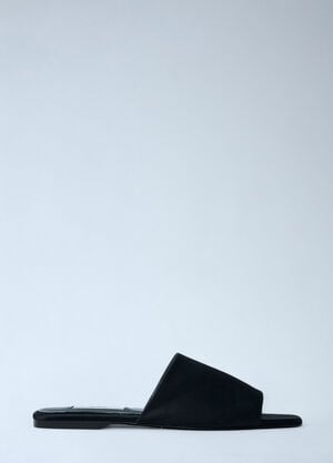 TOTEME Satin Bandeau Slides Black tot0261053