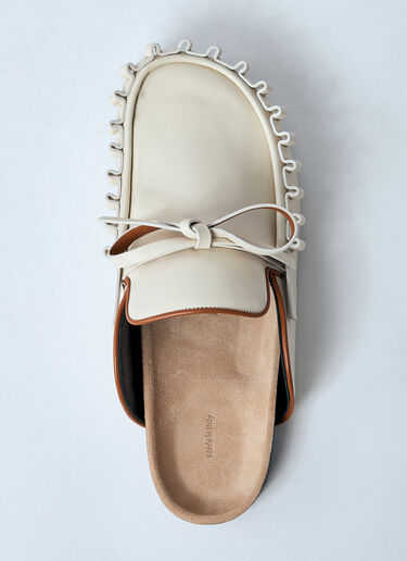 JW Anderson Leather Ruffle Mules White jwa0259011