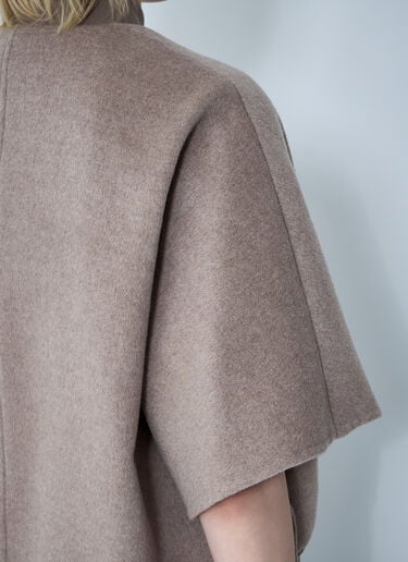 Max Mara Cashmere Logo Motif Poncho Beige max0261028