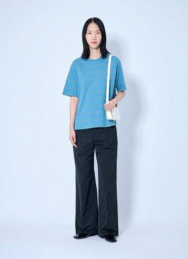Jil Sander Striped Crewneck T-Shirt Blue jil0265004