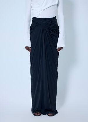 Entire Studios Interlock Ruched Draped Maxi Skirt Black ent0266029